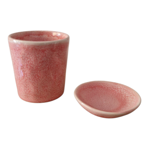 Becher Sofie von Home Society mit Mini-Teller (rosa)