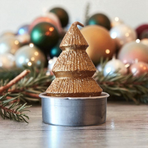 Teelicht "Tannenbaum" kupfer