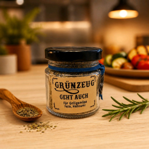 "Grünzeug geht auch" Gewürzmischung im Glas von Miss Cosy