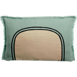 Zweifarbiges Kissen „Laly Opaline“ – 40 × 65 cm | Leinen & Baumwolle