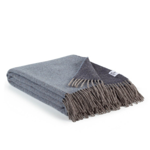 Kuscheldecke aus 100 % neuseeländischer Wolle – Blau, 130 × 190 cm
