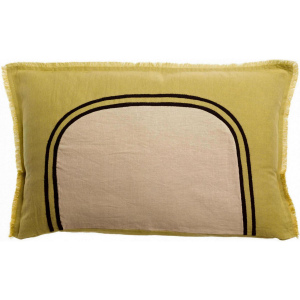 Zweifarbiges Kissen „Laly Gold“ – 40 × 65 cm | Leinen & Baumwolle